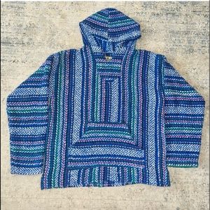 BAJA JOE Mexican Woven Knit Pullover Hoodie